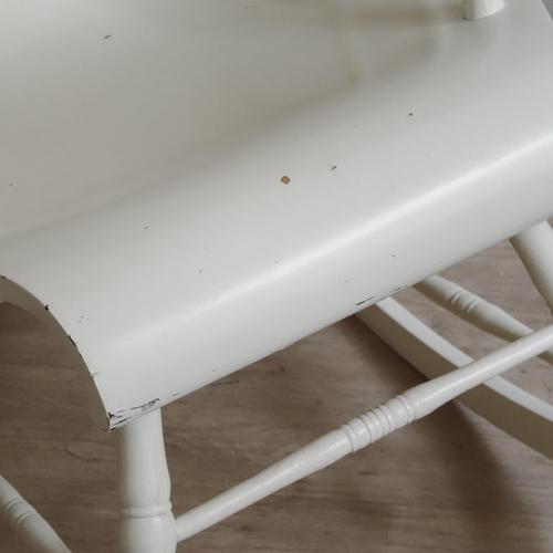 Vintage Windsor-Style White Rocking Chair For Sale - Image 6 of 15