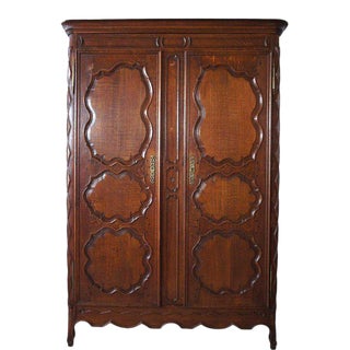 French Louis XV Style Oak Armoire For Sale