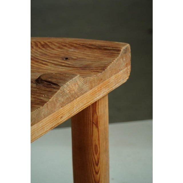 Mid-Century Swedish Folk Art Sculptural Pine Stool, 1950s For Sale - Image 13 of 17