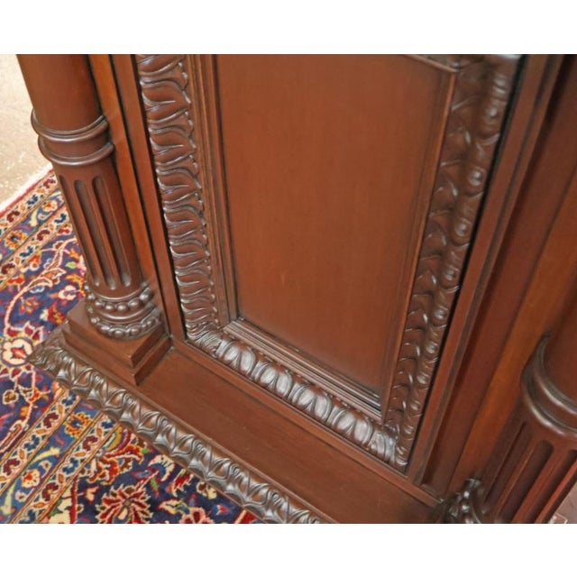 Monumental Victorian Style Mixed Wood Pedestal Cabinet For Sale - Image 11 of 14