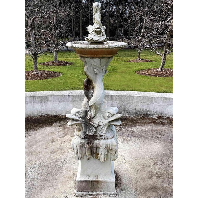 Italian Antique Marble Fountain - Italian Carrara Marble For Sale - Image 3 of 7