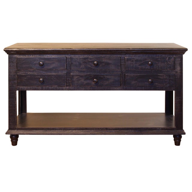 Greenview Charcoal 6 Drawer Console Table For Sale - Image 4 of 7