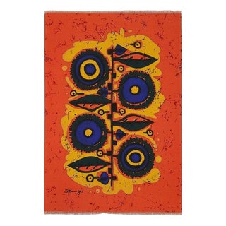 Mid-Century German Pop Art Screen Printed Wall Hanging by Traute Sänger, 1970s For Sale