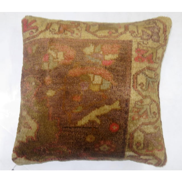 Turkish Anatolian Floral Rug Pillow For Sale - Image 4 of 5