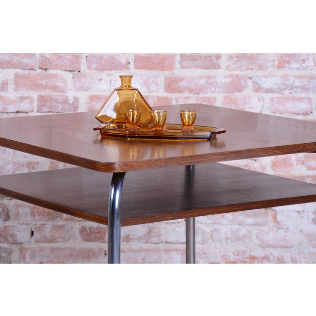 Bauhaus Table in Oak by Vichr a Spol, 1940s For Sale - Image 4 of 16