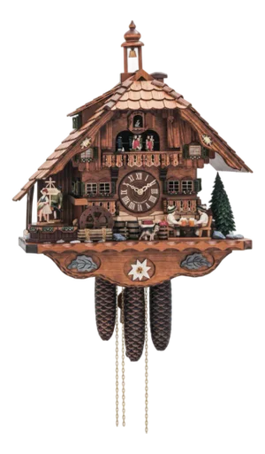 Handmade Black Forest Chalet Double Beer Drinker Musical Clock