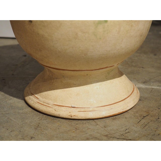 Ceramic Pair of Small, Cream Colored Terra Cotta Pots From Anduze, France For Sale - Image 7 of 18