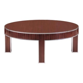 Bolier & Co. By Decca Michael Kirkpatrick Rosewood and Polished Stainless Steel Modern Coffee Table For Sale