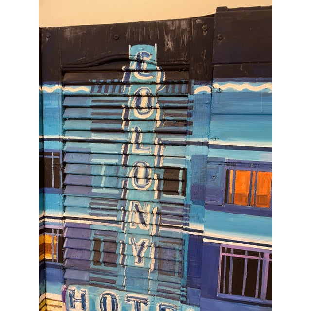 Monumental 3 D Oil & Wax on Wood Painting of Street Life by Jeff Pullen For Sale - Image 4 of 13