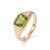 A modern interpretation of the classic signet ring, this elegant design showcases a lively peridot in a sleek bezel...