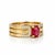Split Shank Oval Ruby Engagement Silver, Gold Ring, Size 9.5 For Sale - Image 4 of 7