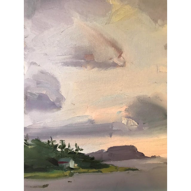 2000 - 2009 Lone Island Under Purple Skies Original Oil Painting by David Beynon Pena For Sale - Image 5 of 5