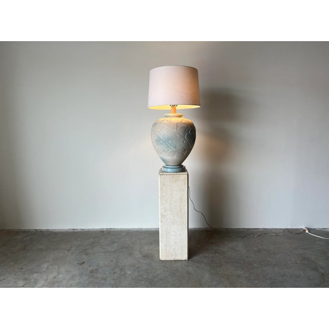 Postmodern 80's Postmodern Geometric Pattern Table Lamp For Sale - Image 3 of 13