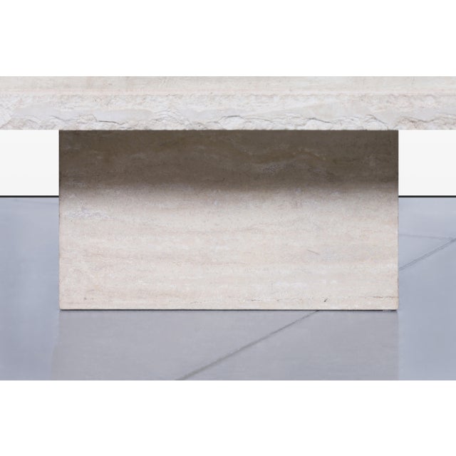 1970s Italian Modern Live-Edge Travertine Coffee Table by Stone International For Sale - Image 5 of 13