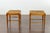 Vintage Pair of English Midcentury Faux Bamboo Walnut Stools with Rush Seats For Sale - Image 4 of 12