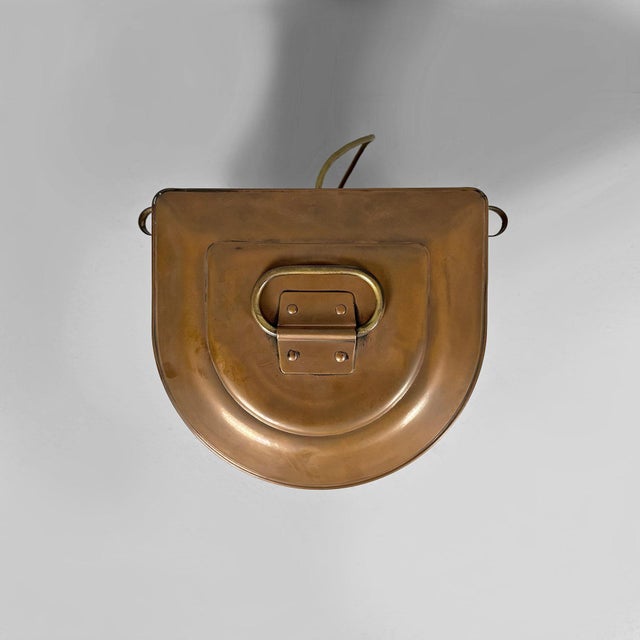 Metal Mid-Century Modern German Naval Navigation Lantern in Copper with Fresnel Lens, 1950s For Sale - Image 7 of 15