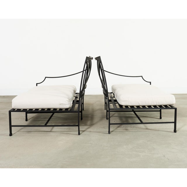 Restoration Hardware Restoration Hardware Two Piece Carmel Aluminum Garden Sofa 9.5 Ft For Sale - Image 4 of 18