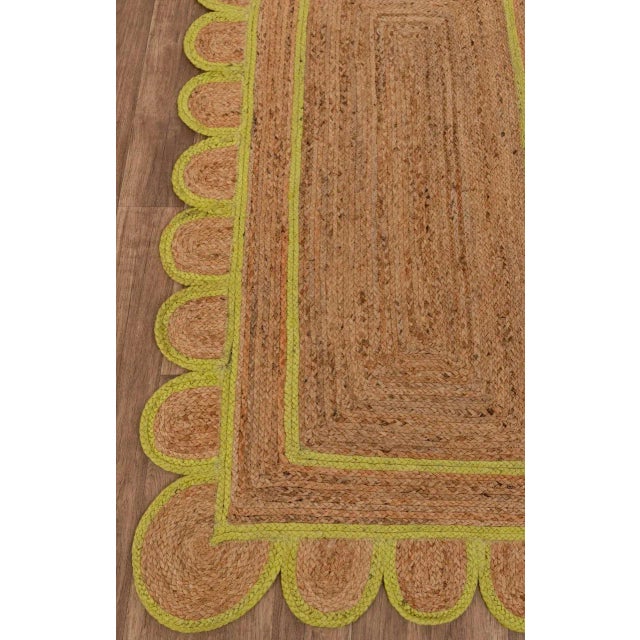 Textile Margarita Scallop Jute Hand Made Bohemian Rug 3x8 Ft. For Sale - Image 7 of 12