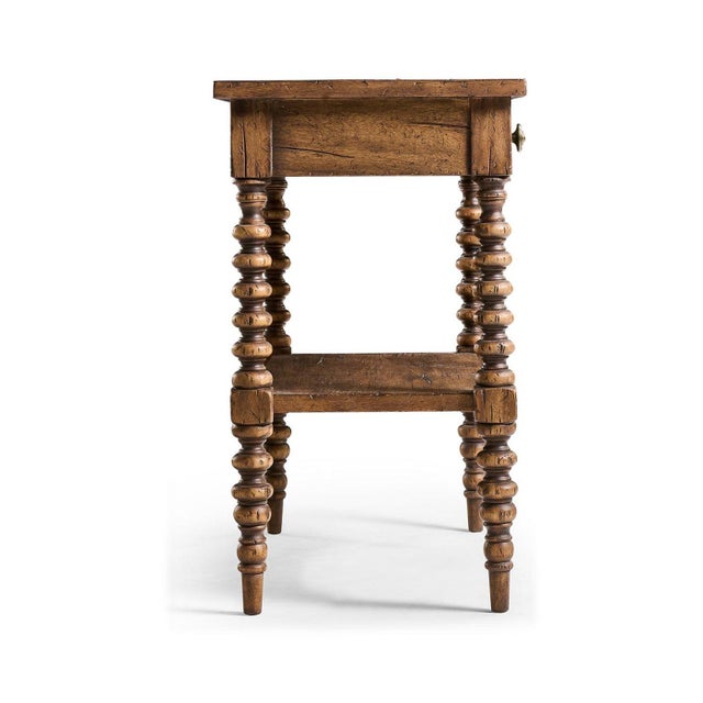 Wood Bobbin-Turned Rustic Nightstand For Sale - Image 7 of 12
