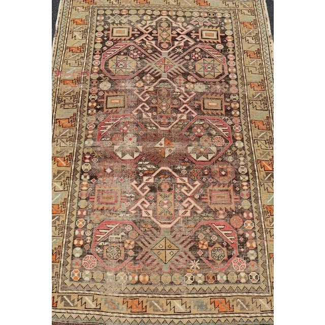 Antique Caucasian Shirvan Rug with All-Over Floral Motifs On A Brown Field. Keivan Woven Arts, Rug EMB-22185-15066,...
