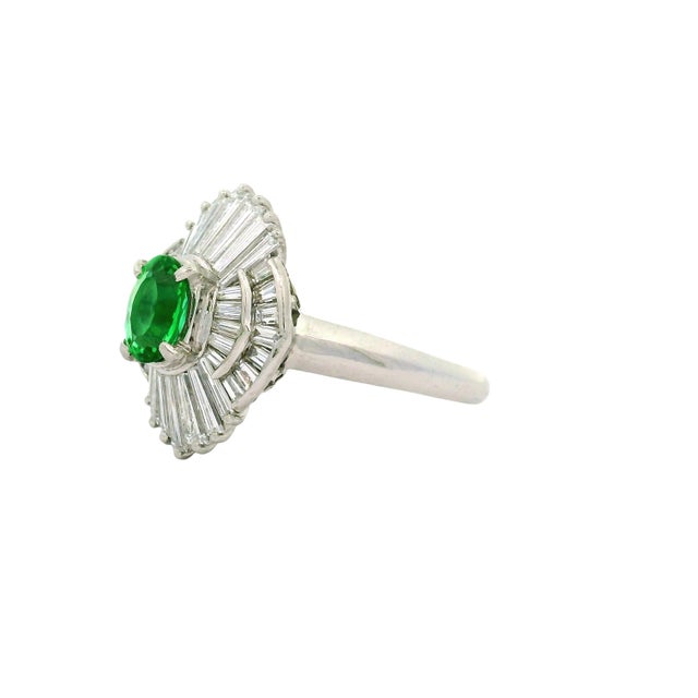 0.72 Carat Brazilian Green Paraiba Diamond Platinum Halo Ring, Gia Certified, Size 8.75 For Sale - Image 4 of 7