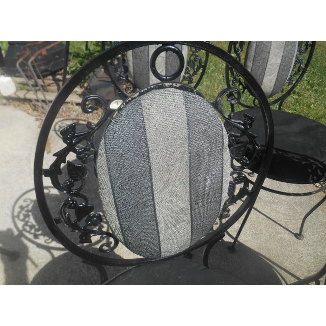 Mid 20th Century Vintage 1960's Russell Woodard Wrought Iron Patio Set For Sale - Image 5 of 8