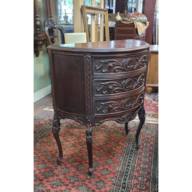 1920s Antique Shell Carved Small Table For Sale - Image 5 of 10