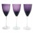1990s Vintage Deep Purple Amethyst Tall 3 Wine Water All Purpose Glasses For Sale