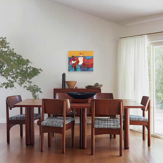 Blue Bed Rotting I - Expressive Abstract Colorful Figurative Cubist Portrait Painting Original Artwork by Valerie Etitinwo For Sale - Image 8 of 8