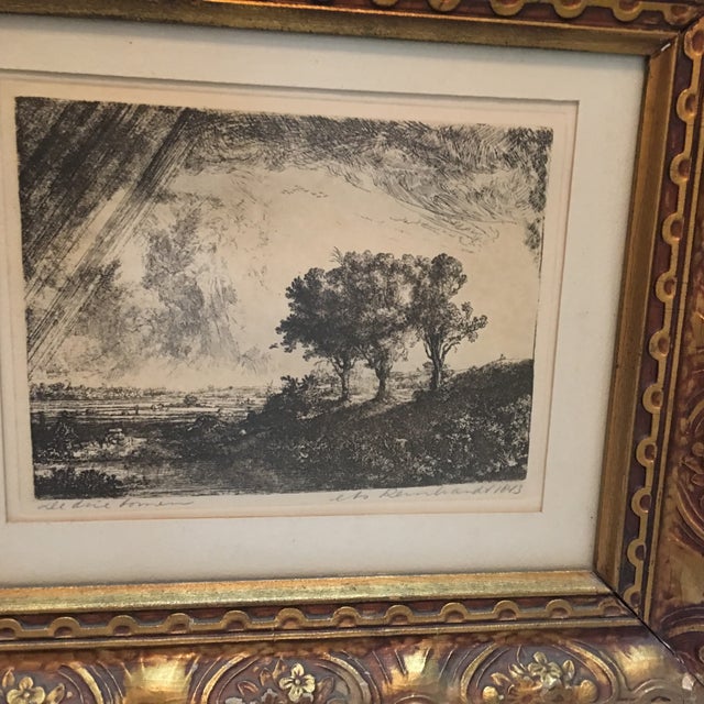 Rembrandt "Three Trees" Restrike Etching Chairish