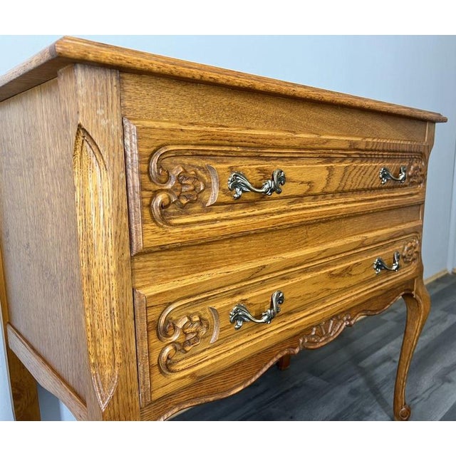 Brown Vintage French Chest of Drawers in Oak For Sale - Image 8 of 12