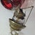Victorian Antique Ruby Red Glass Hanging Oil Lamp Macbeth Pearl Glass Chimney Brass Trim For Sale - Image 3 of 13