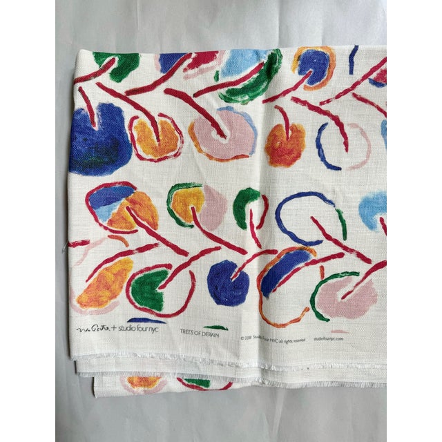 Contemporary Wayne Pate for Studio Four Trees of Derain Linen Fabric Remnant, 1yd For Sale - Image 3 of 4