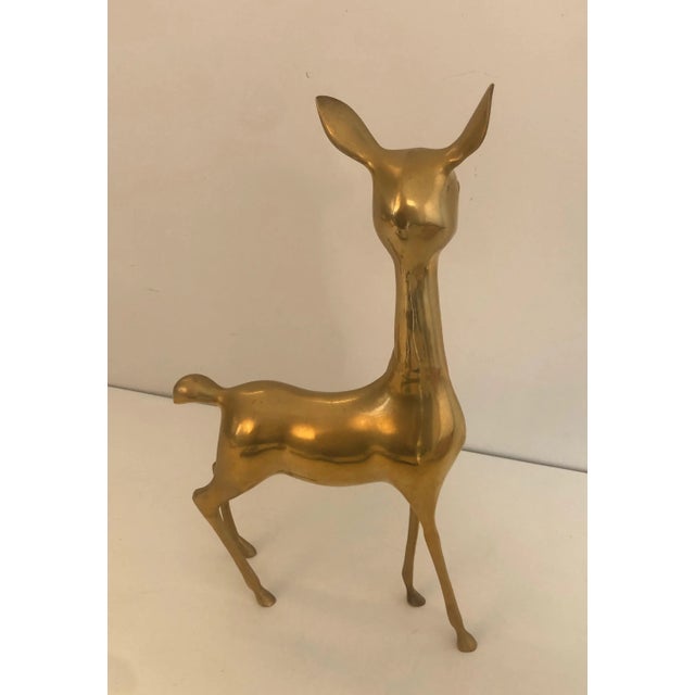 Metal Brass Doe Sculpture, French, Circa 1970 For Sale - Image 7 of 11
