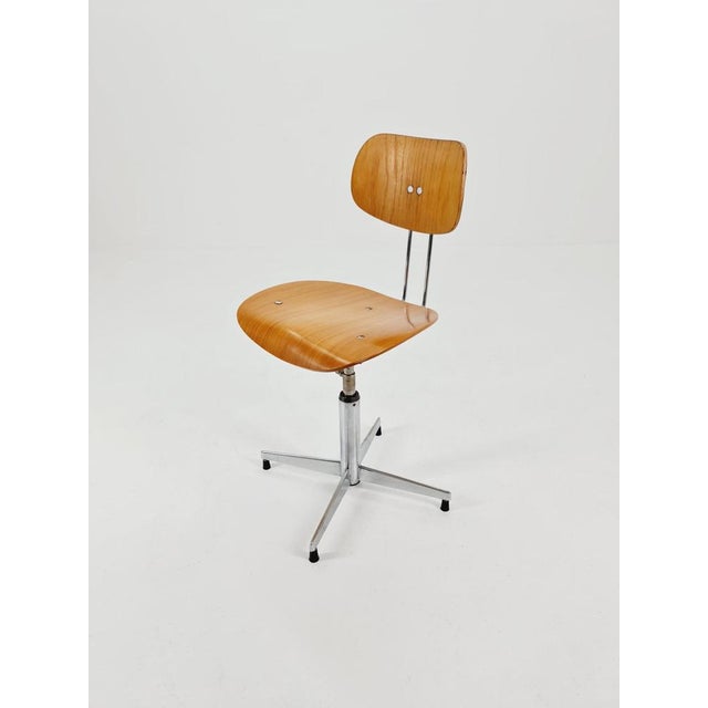 Brown Bauhaus German Swivel Chair by Egon Eiermann for Wilde & Spieth, 1950s For Sale - Image 8 of 11