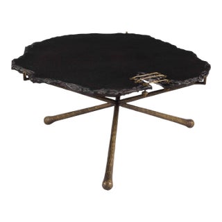 Serra Black Stone Cocktail Table For Sale
