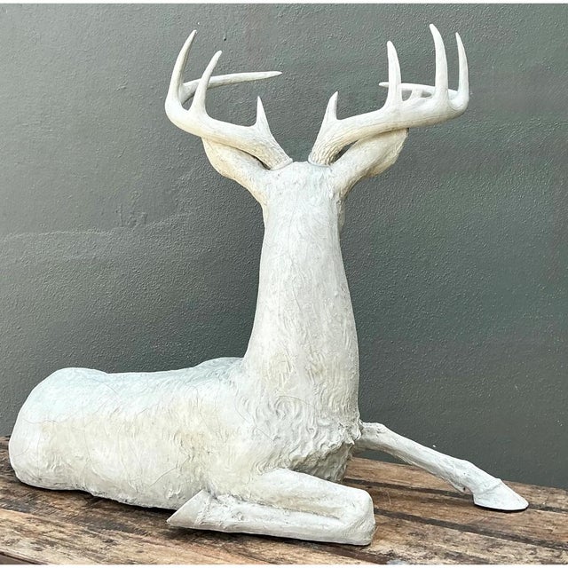 Plastic Vintage Life Size Deer Sculpture For Sale - Image 7 of 12