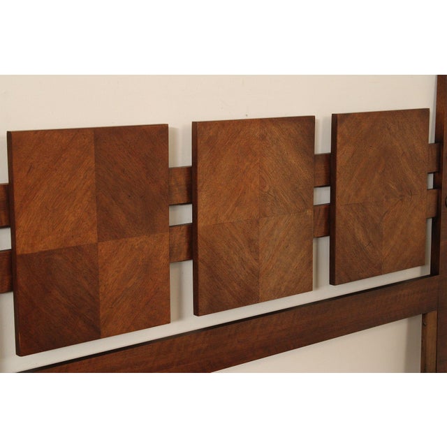 Lane Mid Century Modern Queen Size Walnut Headboard For Sale - Image 10 of 12