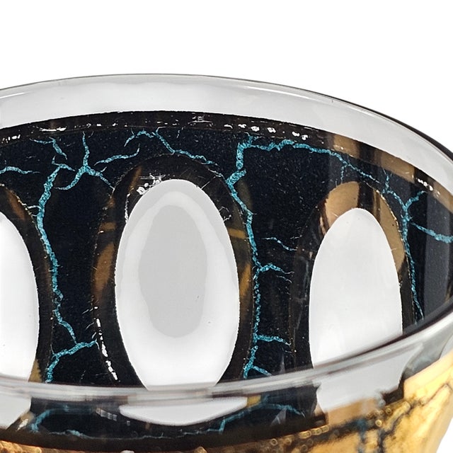 Vintage Culver Pisa Gold Crackle Highball Glasses, Set of 7 For Sale In San Francisco - Image 6 of 11