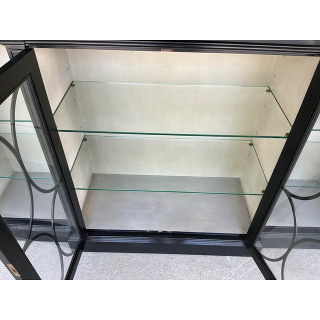 Jonathan Charles Jonathan Charles Transitional Black Breakfront/Display Cabinet For Sale - Image 4 of 10