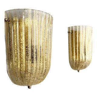 Wall Lamps in Murano Glass from Barovier & Toso, Italy, 1970s, Set of 2 For Sale