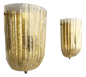 Wall Lamps in Murano Glass from Barovier & Toso, Italy, 1970s, Set of 2