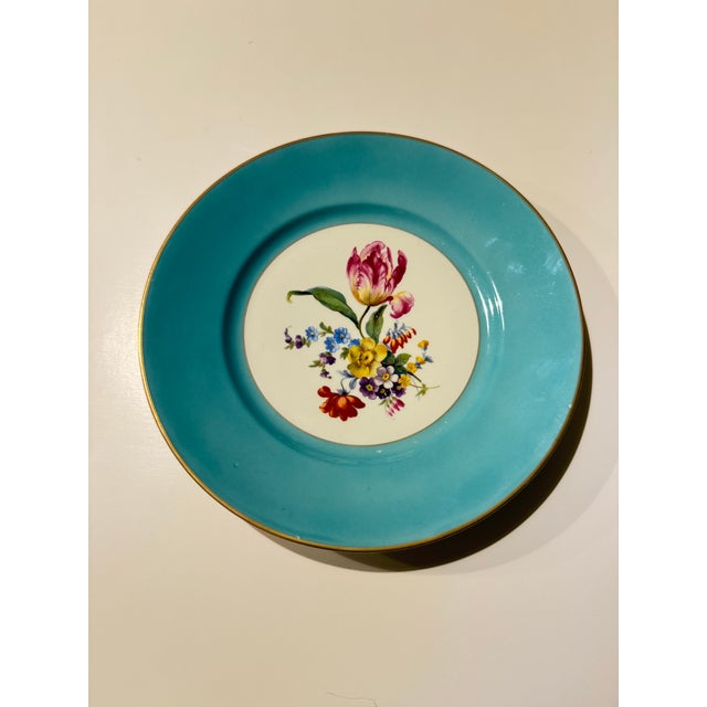 Mid 20th Century Richard Ginori Dessert or Salad Porcelain Plates With Gold Rims and Floral Design, Made in Italy - Set of 8 For Sale - Image 10 of 14