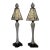 Vintage Mid-Century-Spanish Revival Wrought Iron Glass Table Lamps - A Pair For Sale