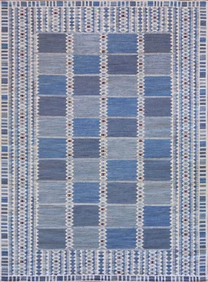 Hand-Woven, Swedish Style Flat-Weave Rug