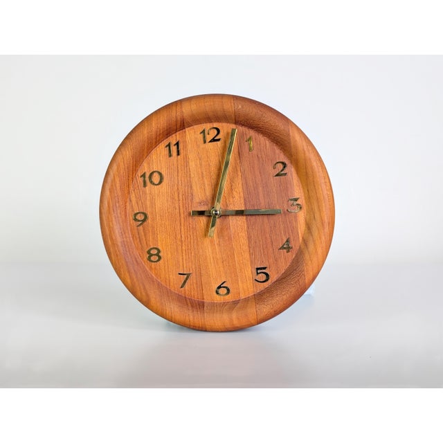 Vintage Wall Clock in Teak from Westminster Clocks For Sale - Image 6 of 9
