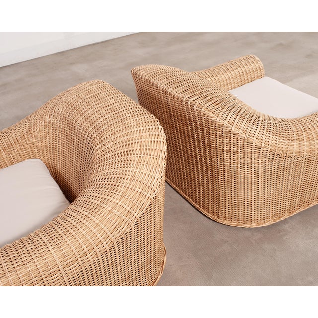 Pair of Michael Taylor Jennifer All-Weather Wicker Lounge Chairs For Sale - Image 17 of 17