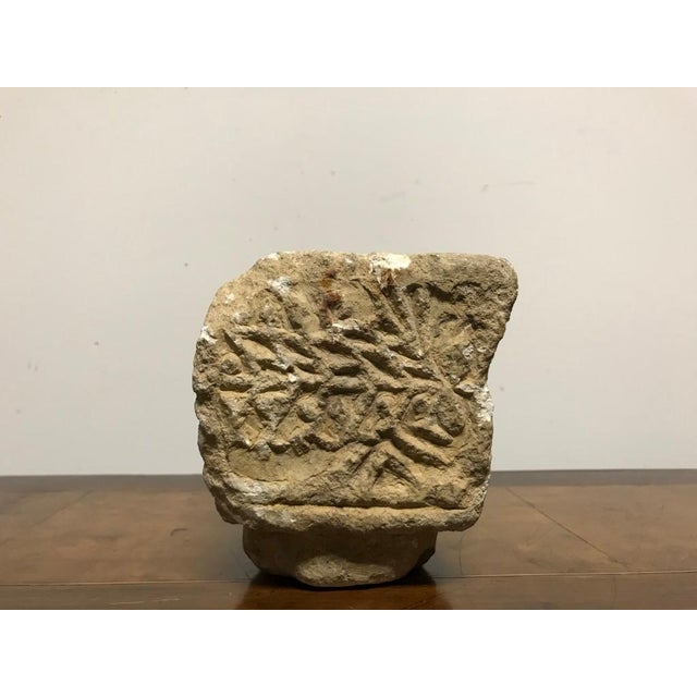 Cypriot Byzantine Limestone Mortar with Craved Abstract Decoration For Sale - Image 11 of 12