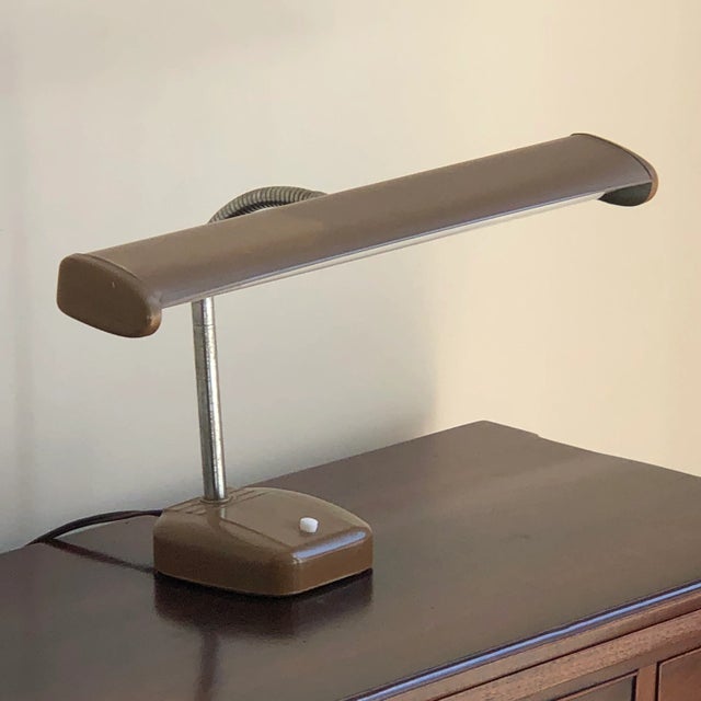 Metal Mid-20th Century Deco Industrial Gooseneck Desk Lamp For Sale - Image 7 of 12