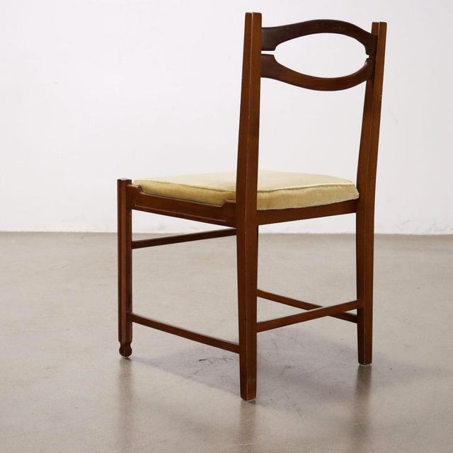 Wood Vintage Chairs in Painted Beech and Velvet, 1960s, Set of 4 For Sale - Image 7 of 8